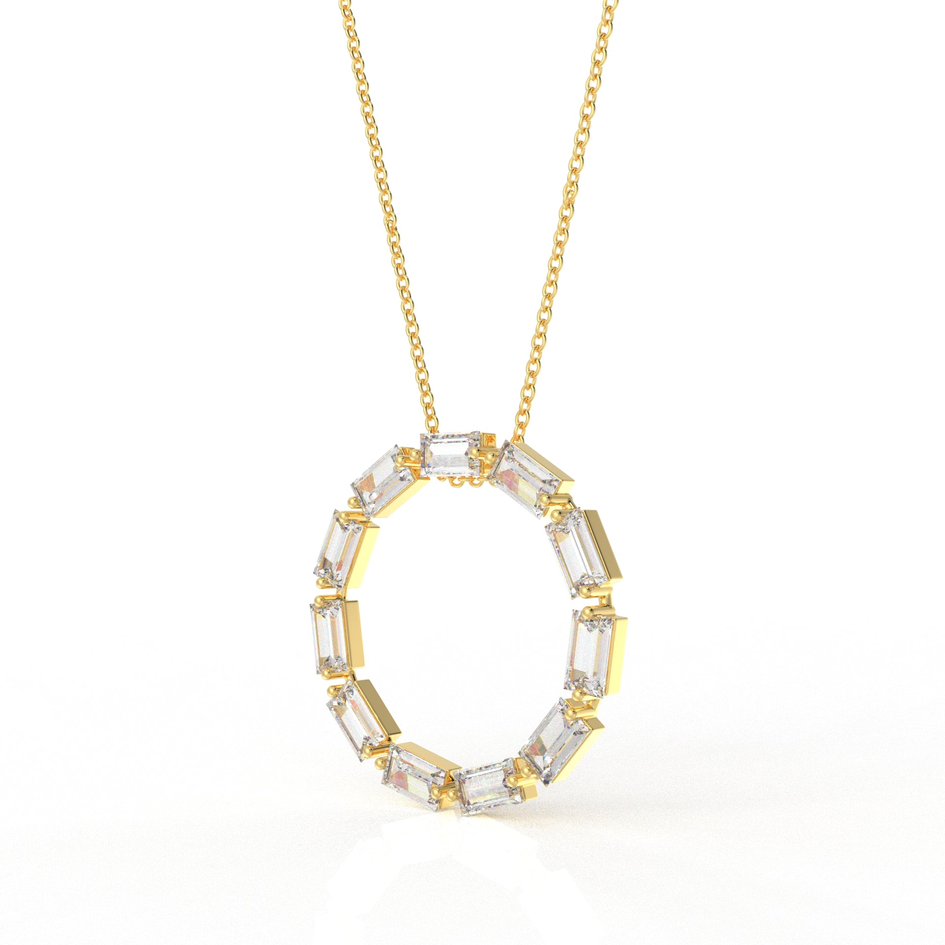 Mia Baguette Necklace- 4.55 Carat Diamond Moissanite