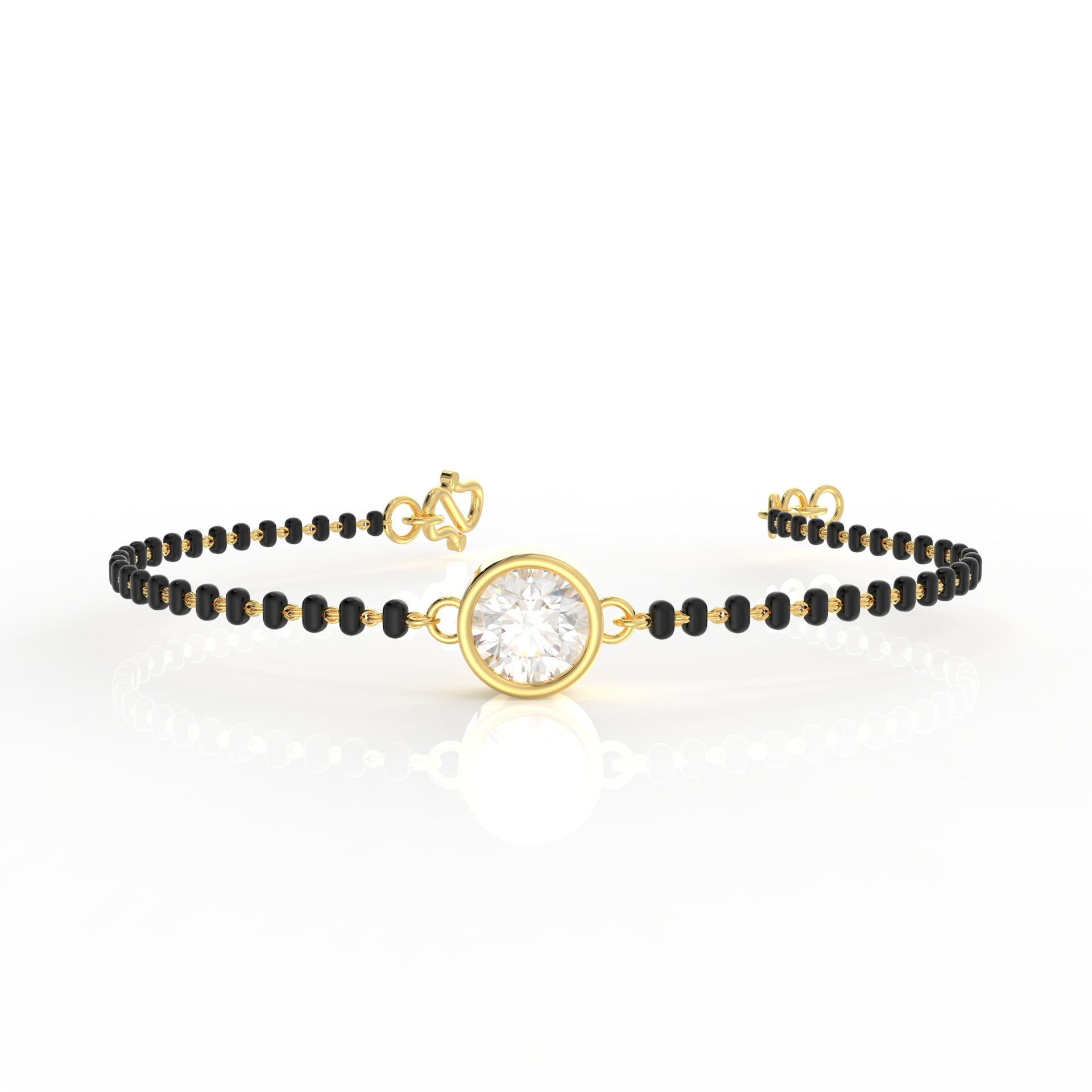 The Solitaire Round Moissanite  Mangalsutra Bracelets