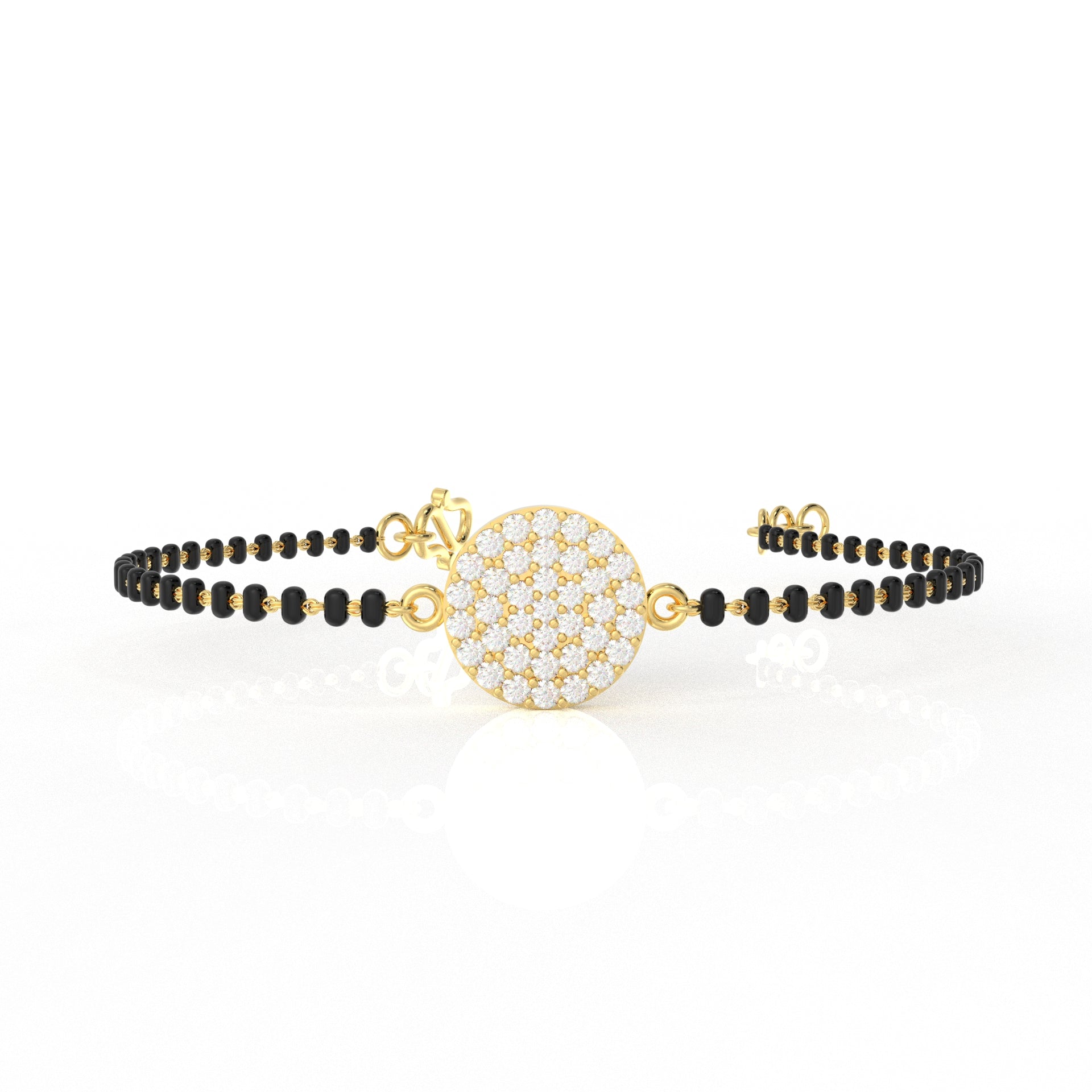Circle Disc Moissanite Mangalsutra bracelet