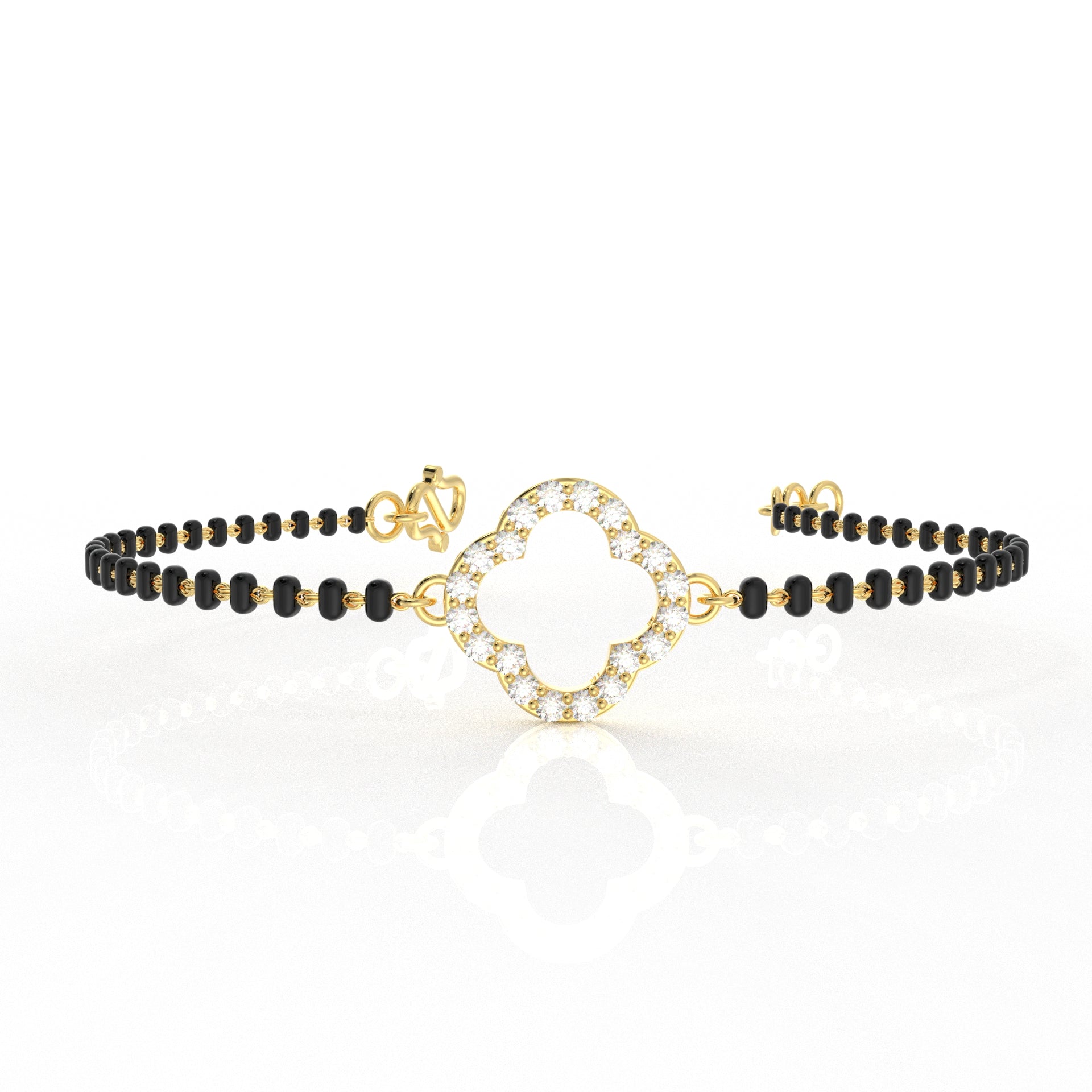 Clover Moissanite diamond Bangle Mangalsutra  bracelet