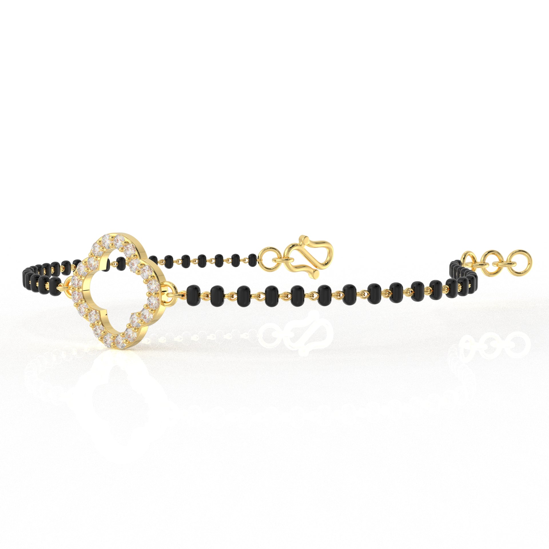 Clover Moissanite diamond Bangle Mangalsutra  bracelet