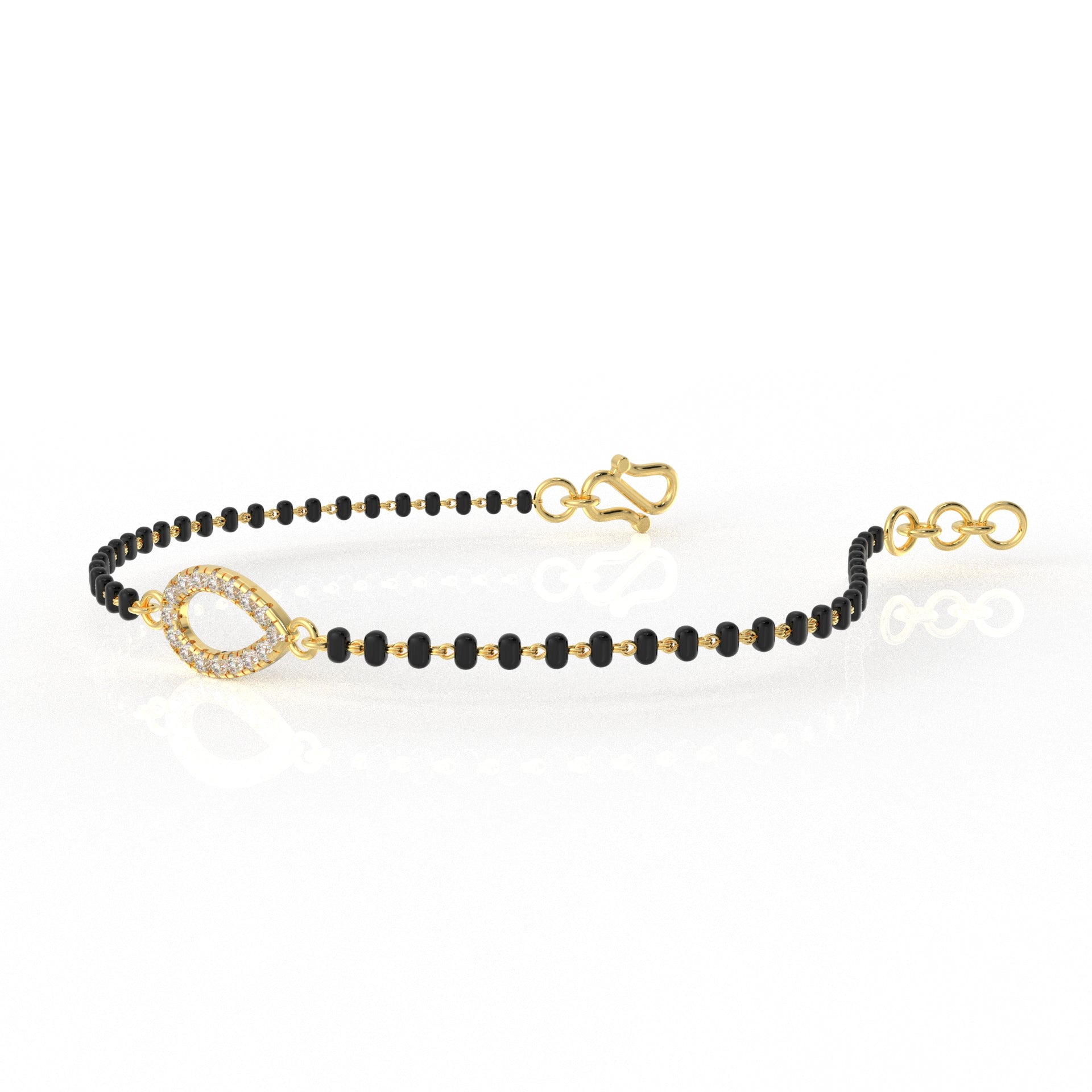 Pear Moissanite Diamond Bangle and Mangalsutra chain