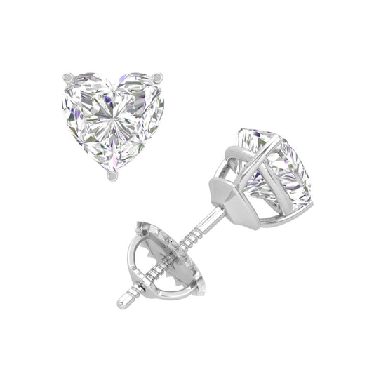 Heart Brilliant Cut Solitaire Earring 1 to 10 CT