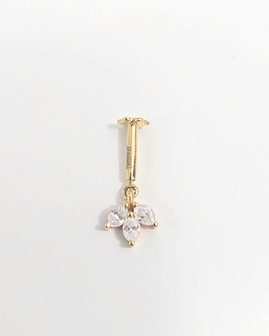 Three Petal Dangler Bugadi Piercing Earring