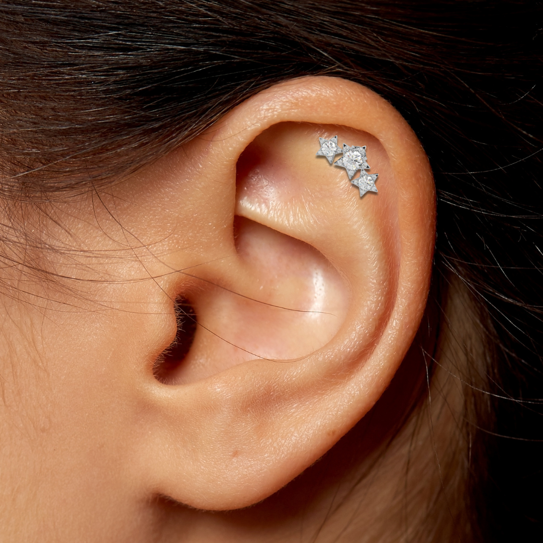 Three Stars Earrings (0.38CT)