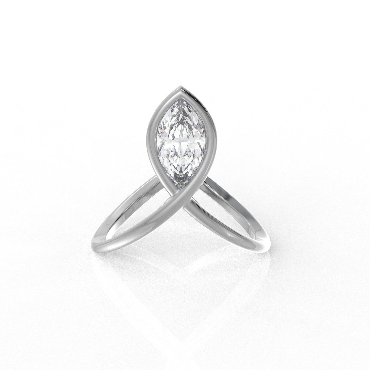 Achala Solitaire Ring with Moissanite 0.42Ct