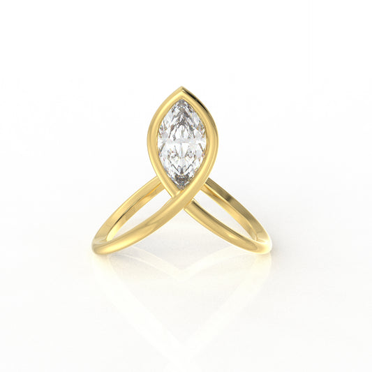 Achala Solitaire Ring with Moissanite 0.42Ct