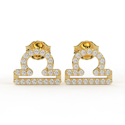 Libra Zodiac Earrings- Moissanite and Lab Diamond