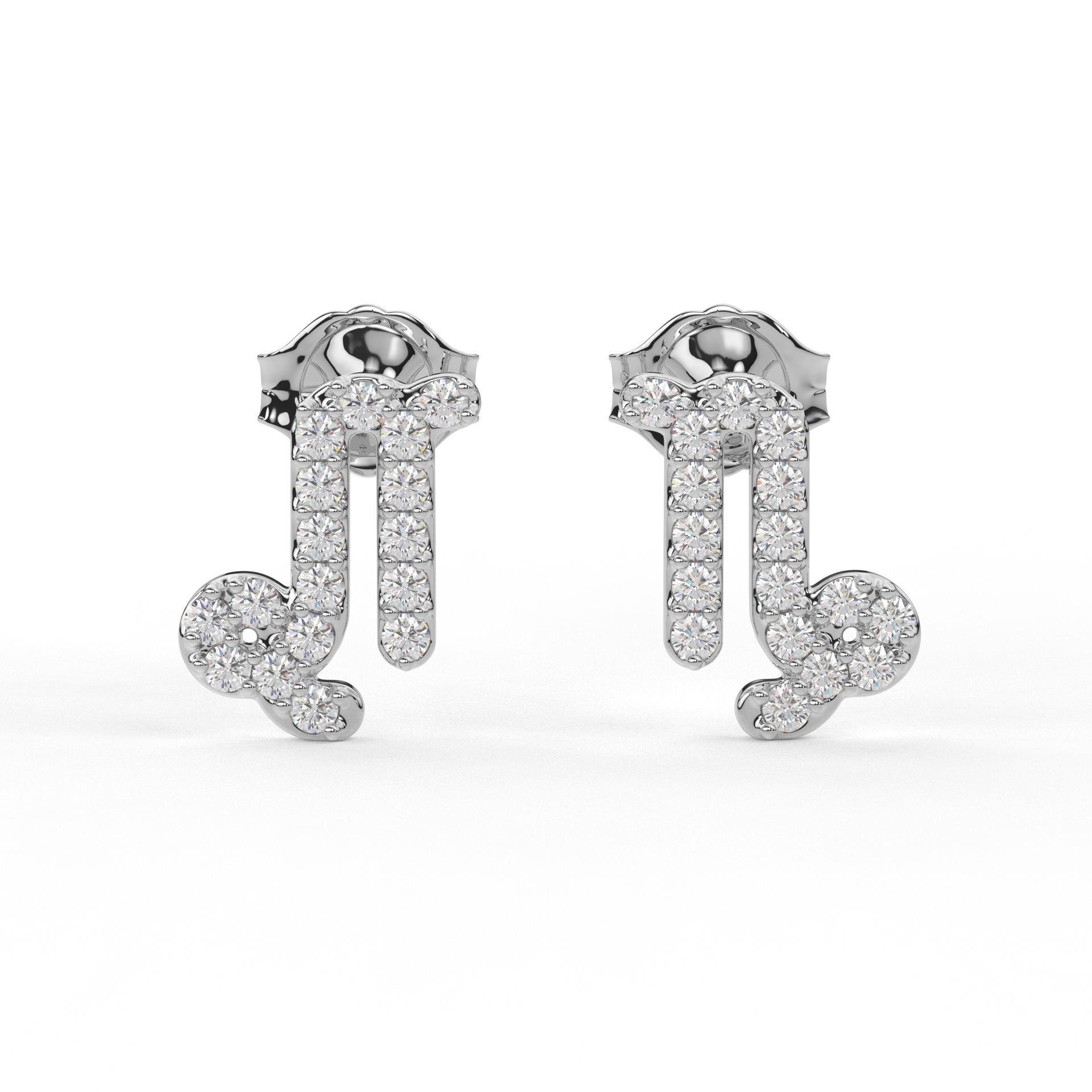 Capricorn Zodiac Earrings- Moissanite and Lab Diamond 