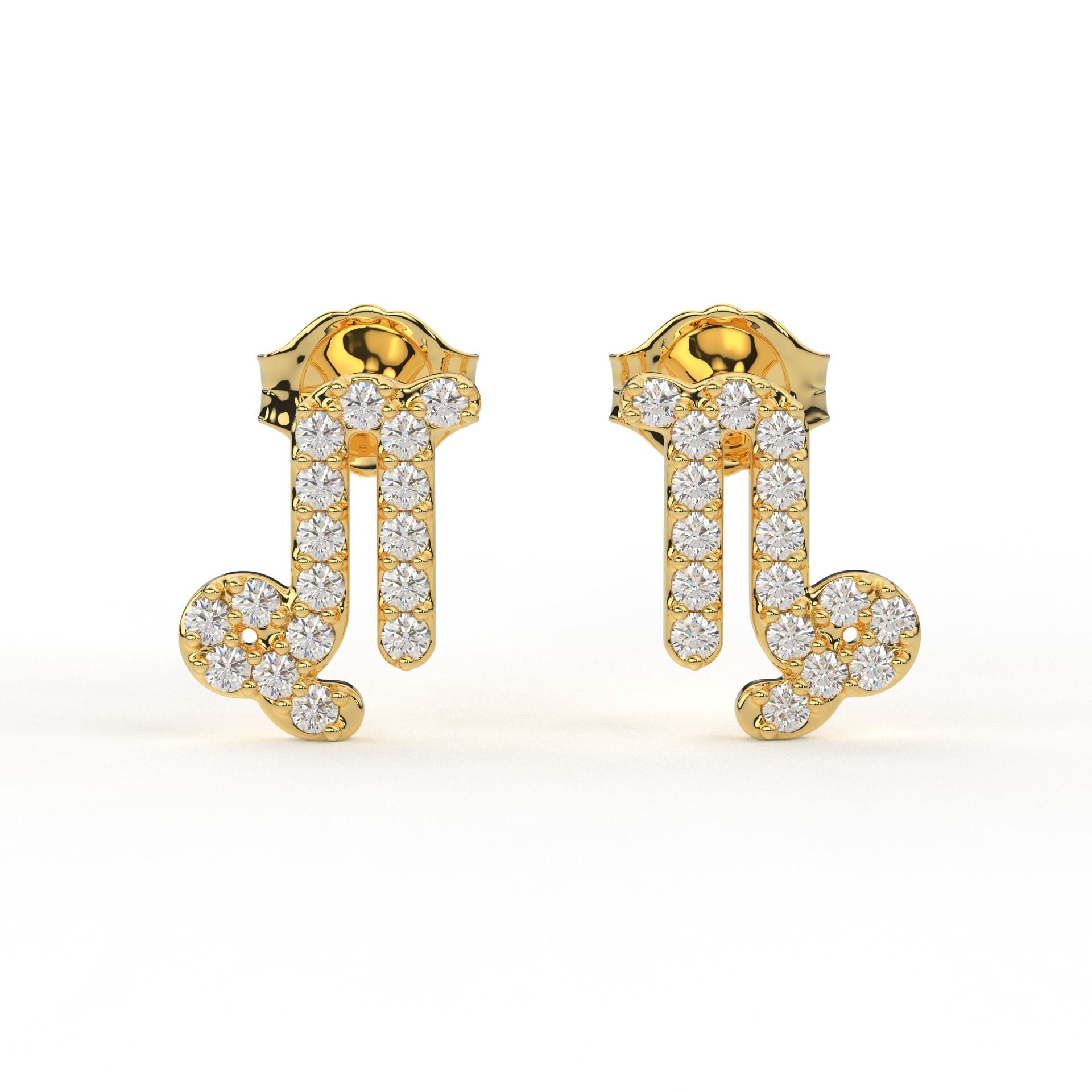 Capricorn Zodiac Earrings- Moissanite and Lab Diamond 