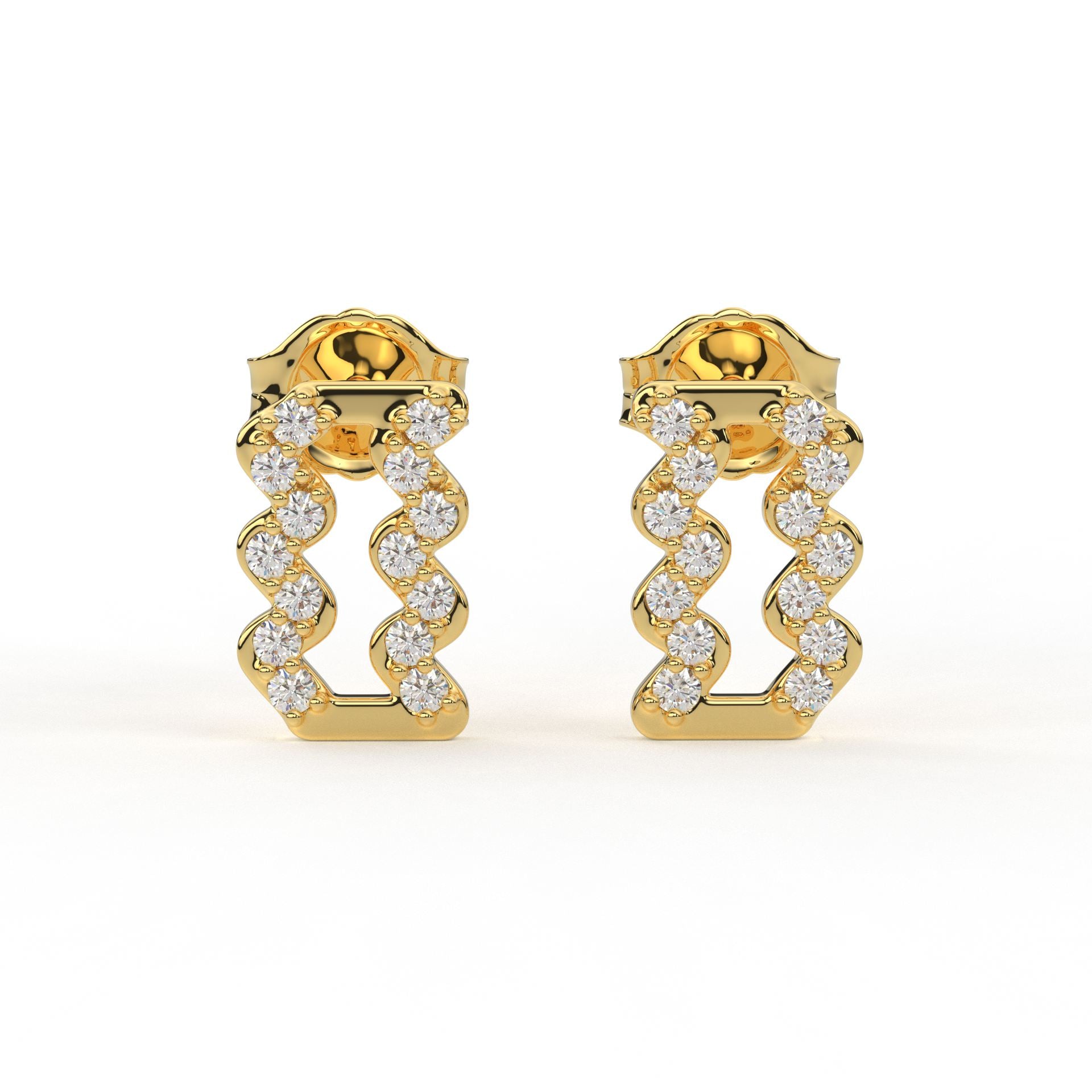 Aquarius Zodiac Earrings- Moissanite and Lab Diamond by Vaira