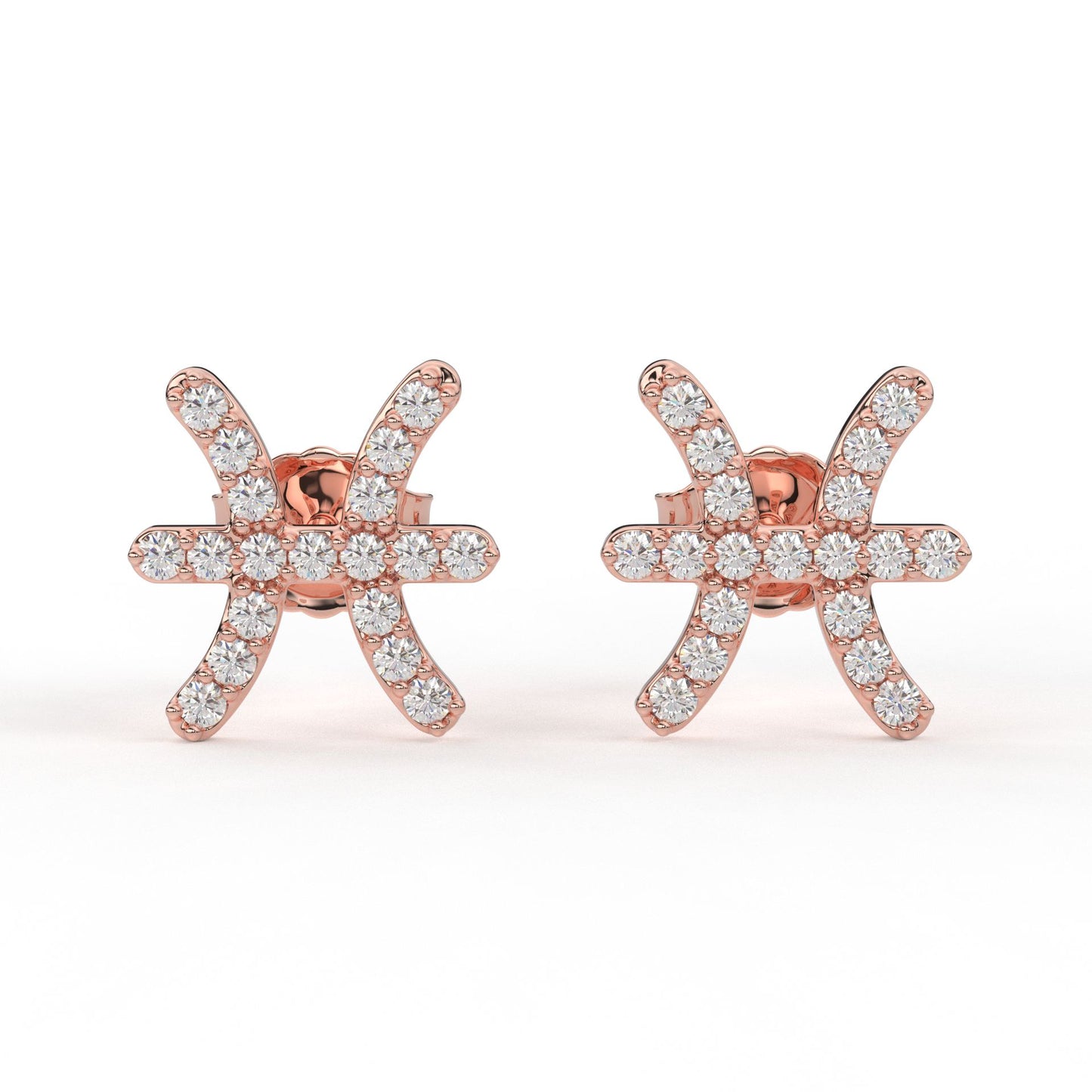 Pisces Zodiac Earrings- Moissanite and Lab diamond ear rings by Vai Ra