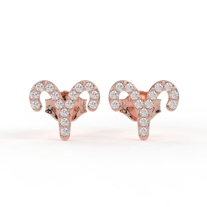 Aries Zodiac Earrings- Moissanite and Lab Diamond