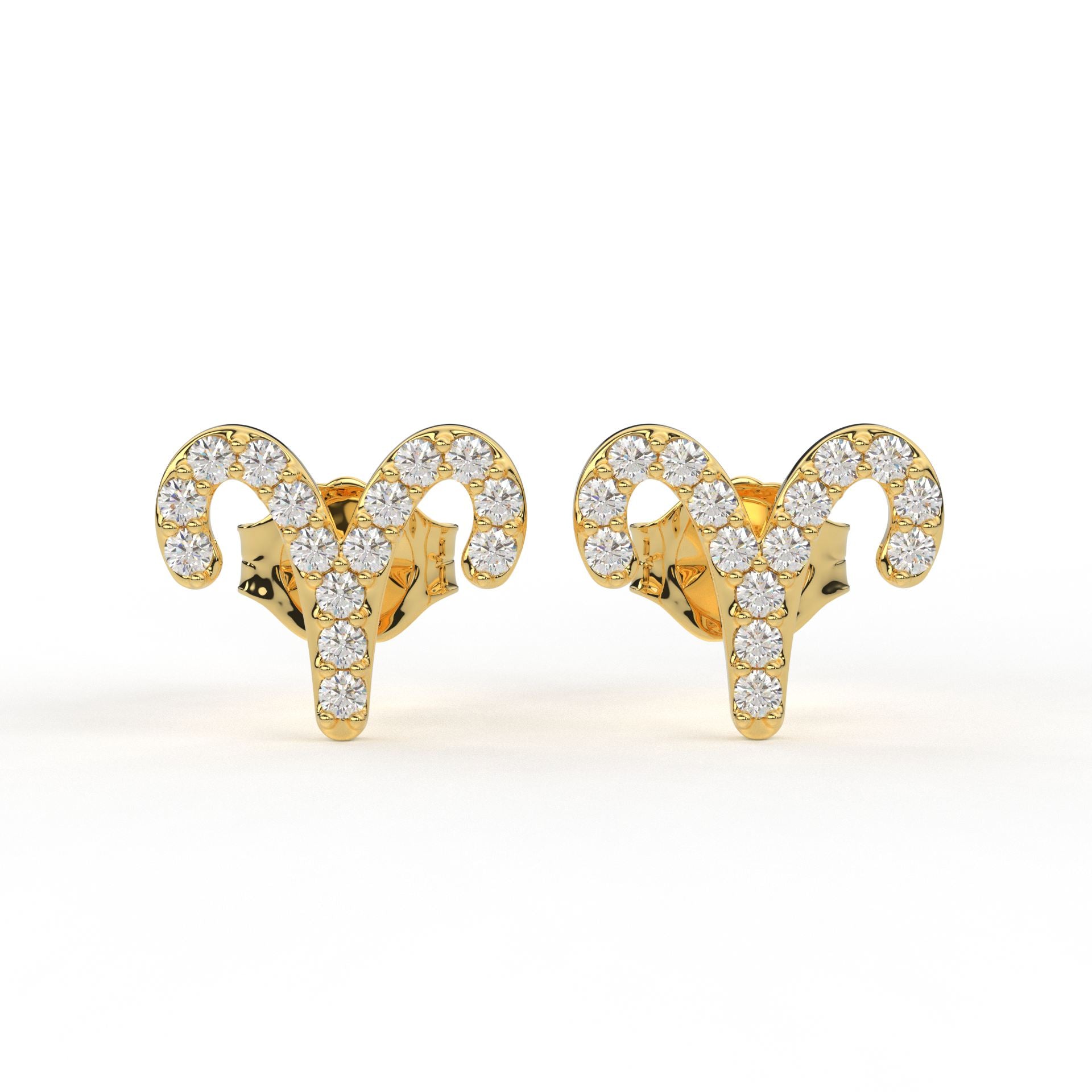 Aries Zodiac Earrings- Moissanite and Lab Diamond