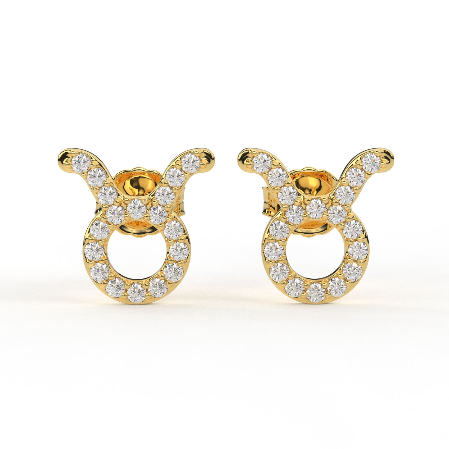 Taurus Zodiac Earring- Moissanite Diamond and Lab Diamond