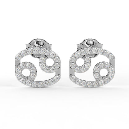 Cancer Zodiac Earring- Moissanite and Lab grown diamond