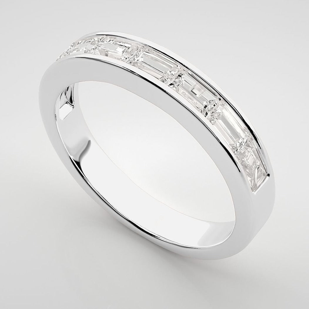 Baguette Moissanite Diamond Ring