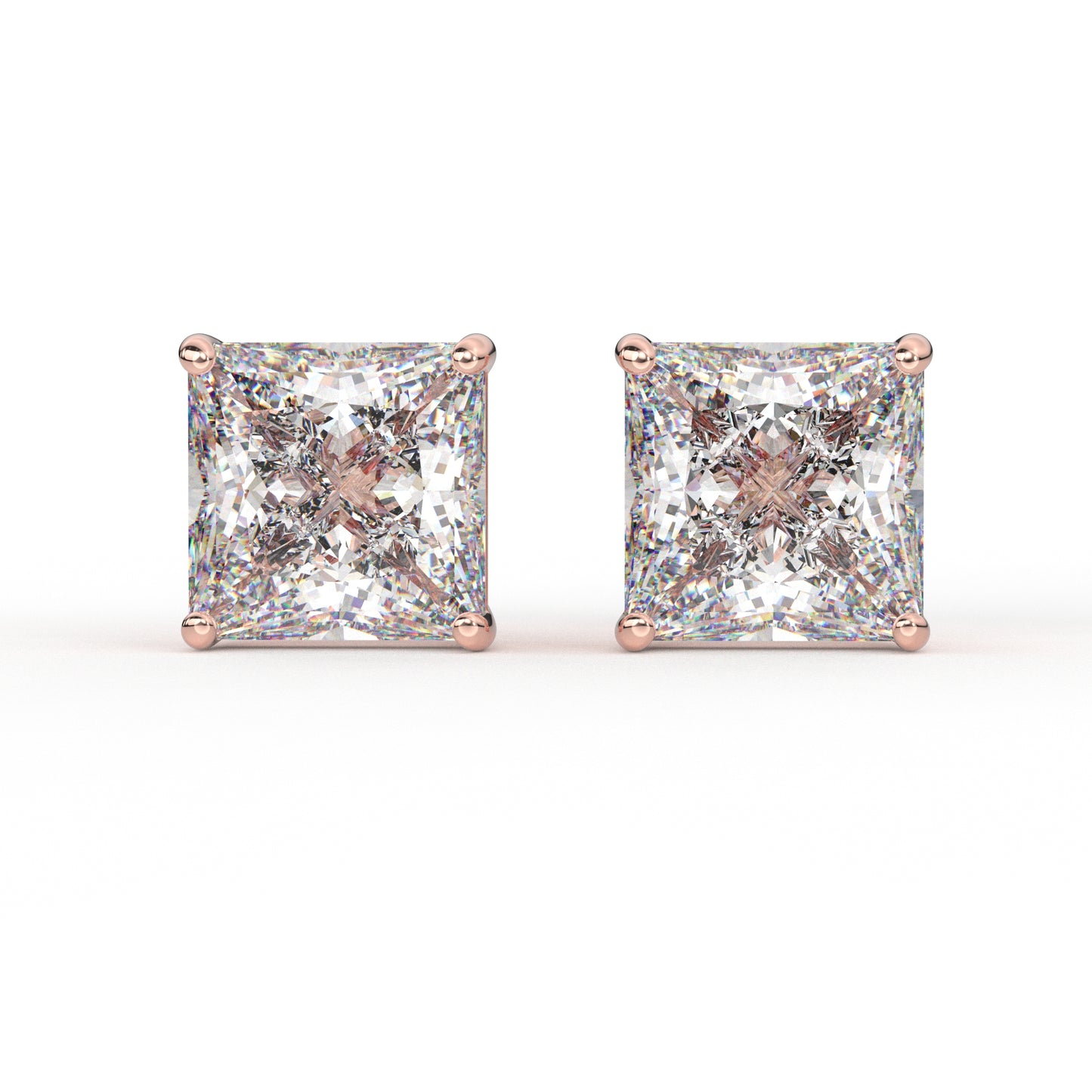 11.36 CT Princess ear rings