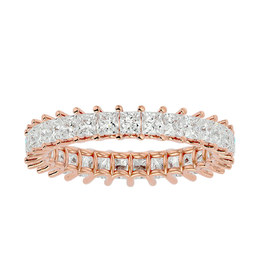 Princess Eternity Band in moissanite diamond and gold