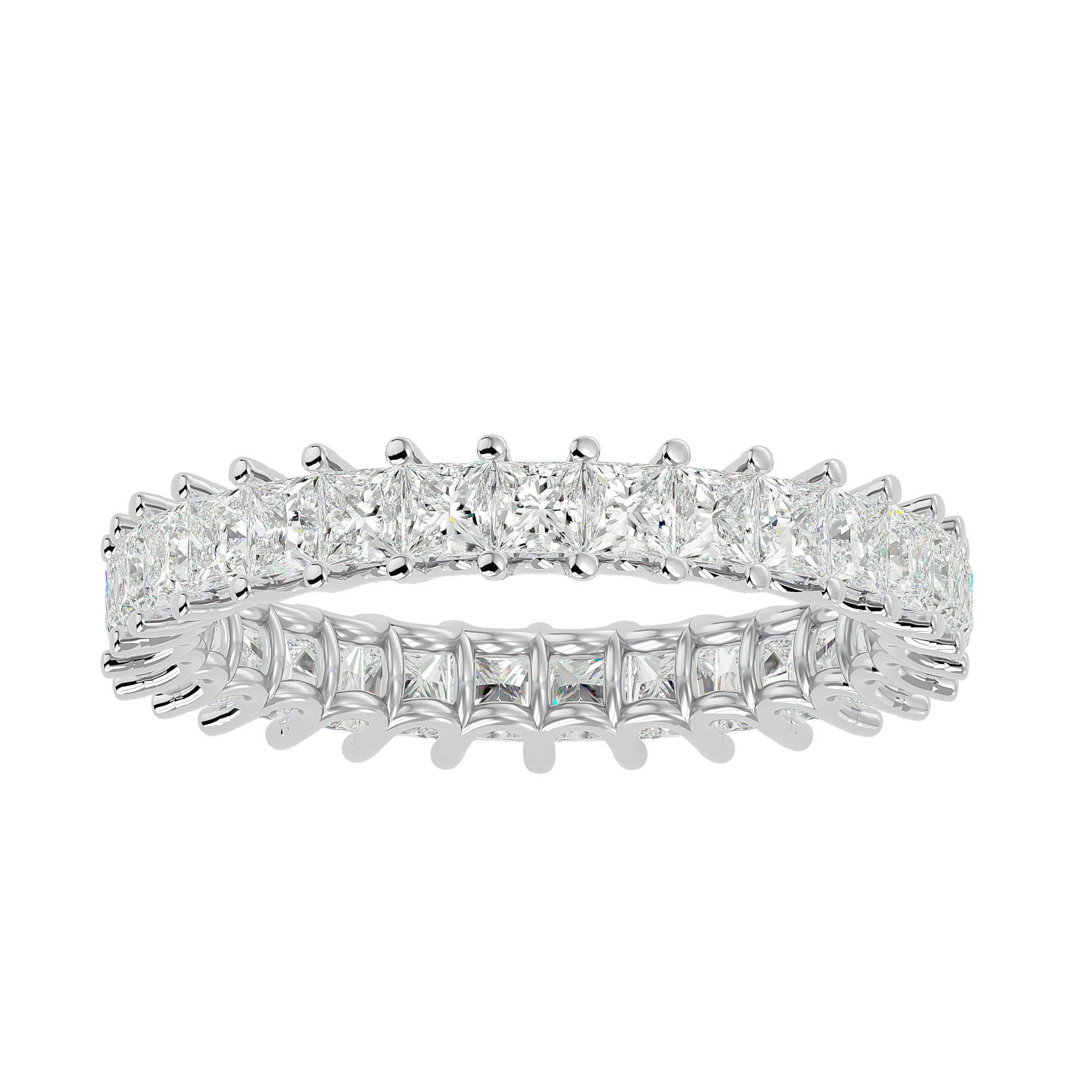 Princess Eternity Band in moissanite diamond and gold