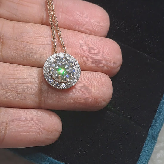 Moissanite Diamond Pendant with chain necklace