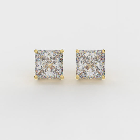 11.36 CT Moissanite Princess Ear Rings