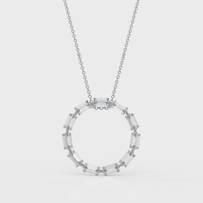 Mia Baguette Necklace- 4.55 Carat Diamond Moissanite