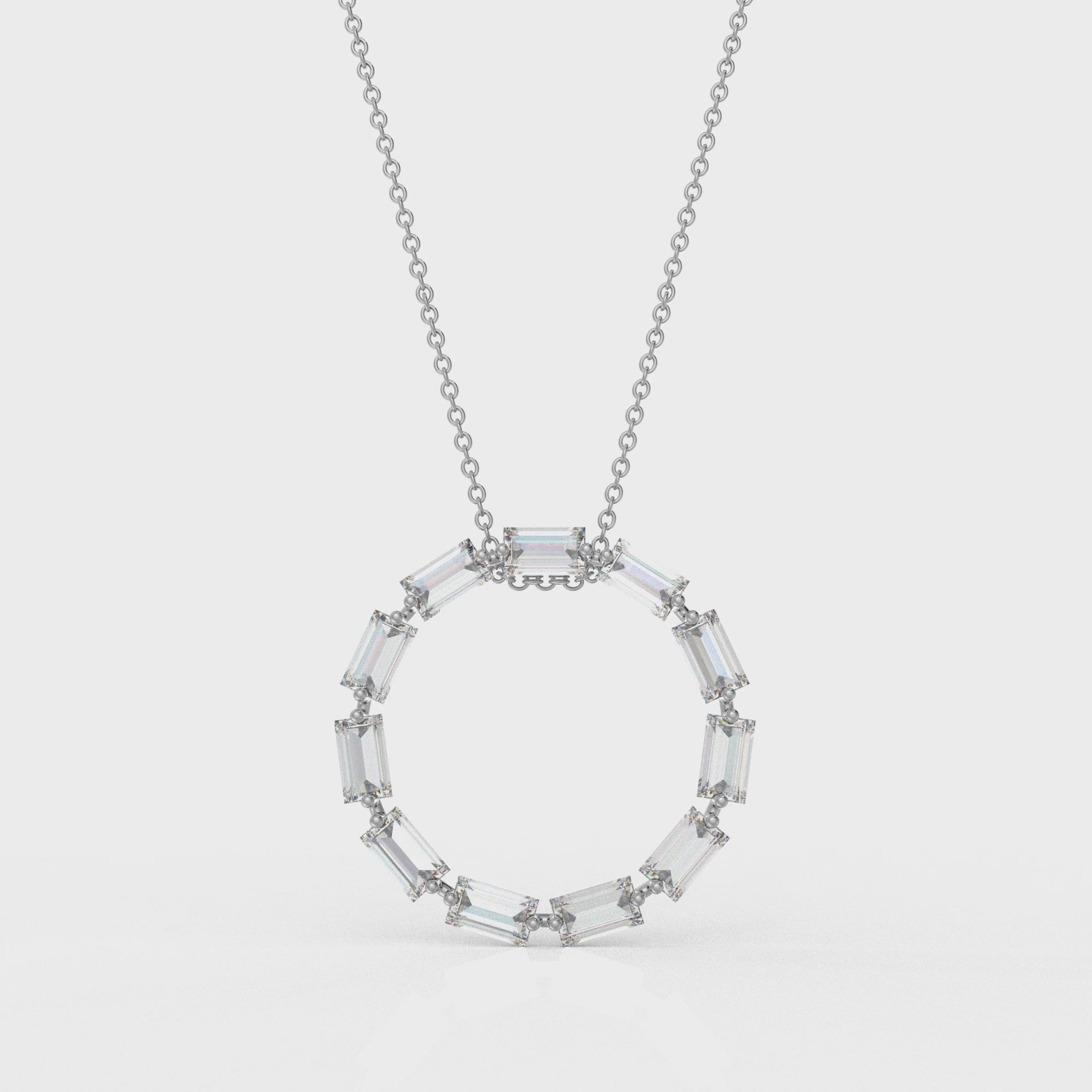 Mia Baguette Necklace- 4.55 Carat Diamond Moissanite