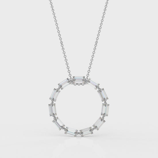 Mia Baguette Necklace- 4.55 Carat Diamond Moissanite