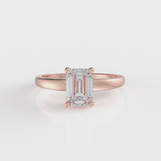 Lorenza Emerald Cut Moissanite Ring - (1.02 CT)