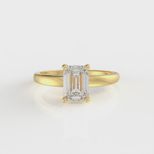 Lorenza Emerald Cut Moissanite Ring - (1.02 CT)