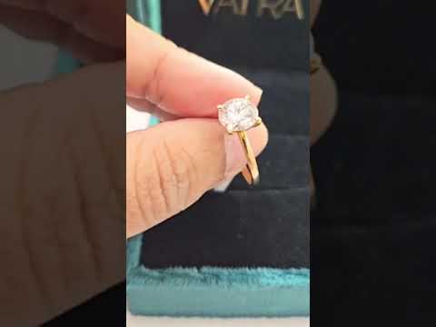 Priya Solitare Ring by Vaira in Moissanite and Gold