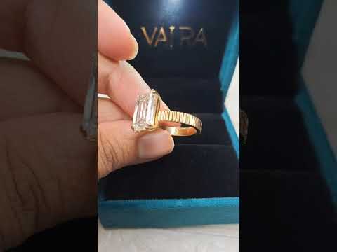Ishaan 7.38 CT Emerald Cut Moissanite Ring  by Vai Ra