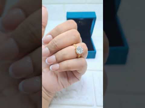 Reina 3 Carat Solitaire Ring in Lab Diamond and Moissanite by Vai Ra
