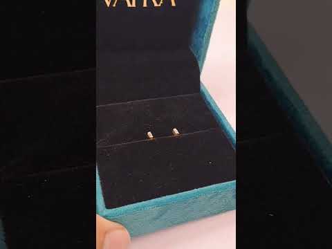 Baguette Bar Piercing Earrings in Moissanite and Lab Diamond by Vai Ra