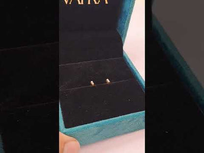 Baguette Bar Piercing Earrings in Moissanite and Lab Diamond by Vai Ra