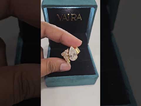 Maleka Pear Statement Ring by Vai Ra available in Moissanite & Lab Diamond