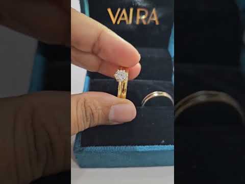Eterno Duo Couple Ring Set in Moissanite and Lab Diamond by Vai Ra