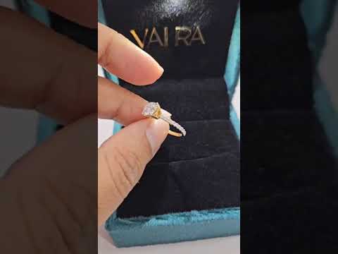 Anuga Solitaire Ring in Moissanite and Gold by Vai Ra