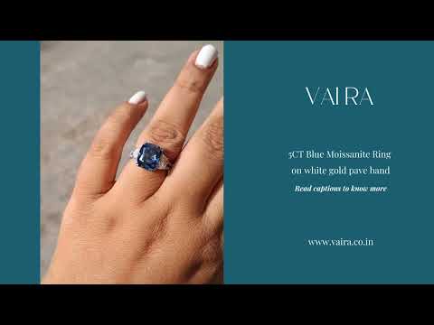 Royal Blue stone Moisannite lab diamond by Vai Ra