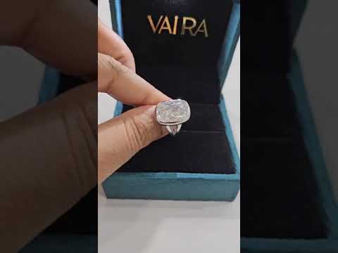Cushion Statement Ring in Gold, Platinum and Moissanite By Vai Ra