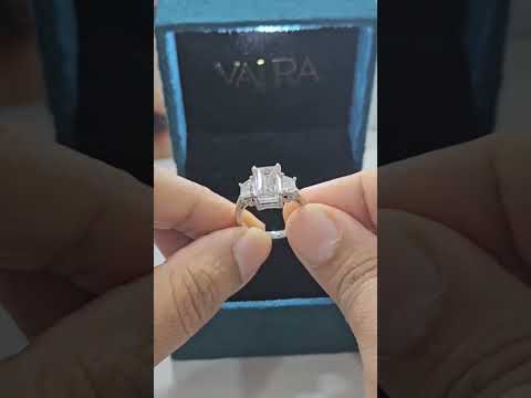Trisa 5 CT Three Stone Engagement Ring in Moissanite & Lab Diamond by  Vai Ra