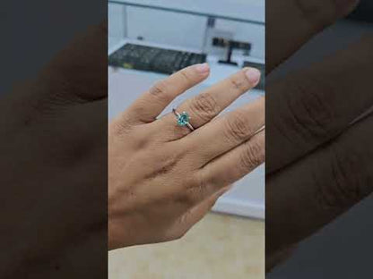 Harinil Teal Moissanite Ring 1.43 CT