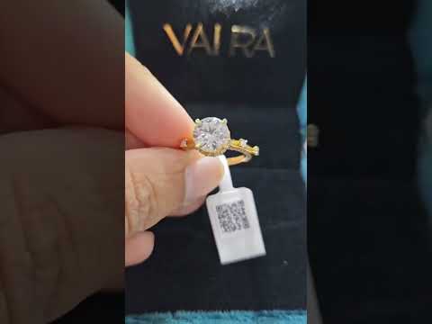 Raksha Soliaire Engagement Ring in Gold and Moisannite by Vai Ra