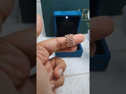 Mesh Knit Ring 1.2 CT in Diamond and Moissanite by Vai Ra