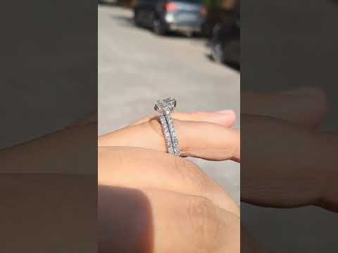Eon Couple Ring Set in Diamond and Moissanite by Vai Ra