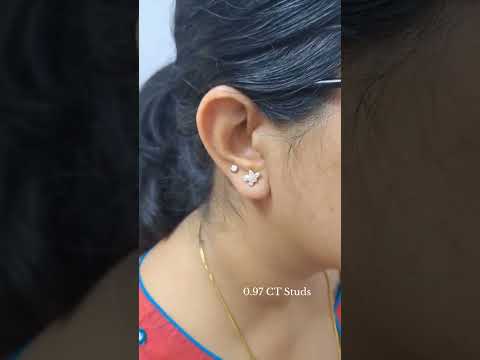 Advika Ear Studs in Moissanite and Lab Diamond by Vai Ra