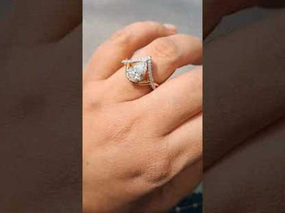 Pear Cut Art Deco Diamond Ring 2.65 CT