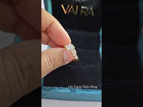 Veloura Halo Ring(1.61 CT) in Moissanite and Lab Diamond by Vai Ra
