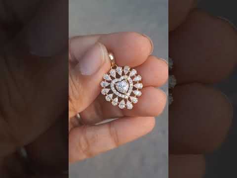 Aiko Heart Pendant in Lab Diamond and Moissanite by Vai Ra